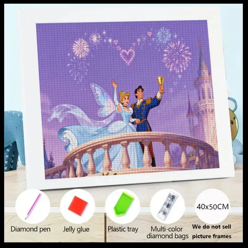 1 шт. 5D DIY Набор для рисования кристаллами и бриллиантами, романтическая сцена «Замок принцессы и принца», полная дрель, круглый драгоценный камень, художественное ремесло, En 
1 шт. 5D DIY Набор для рисования кристаллами и бриллиантами, романтическая сцена «Замок принцессы и принца», полная дрель, круглый драгоценный камень, художественное ремесло, En