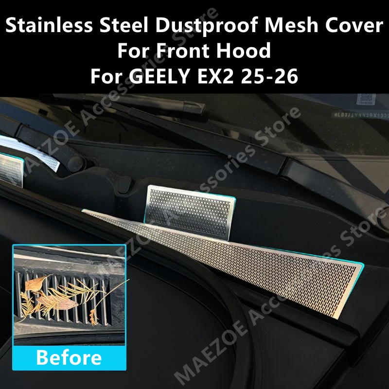 For GEELY EX2 25-26 Stainless Steel Dustproof Mesh Cover For Front Hood,Car Exterior Modification Protection Accessories Refit
For GEELY EX2 25-26 Stainless Steel Dustproof Mesh Cover For Front Hood,Car Exterior Modification Protection Accessories Refit