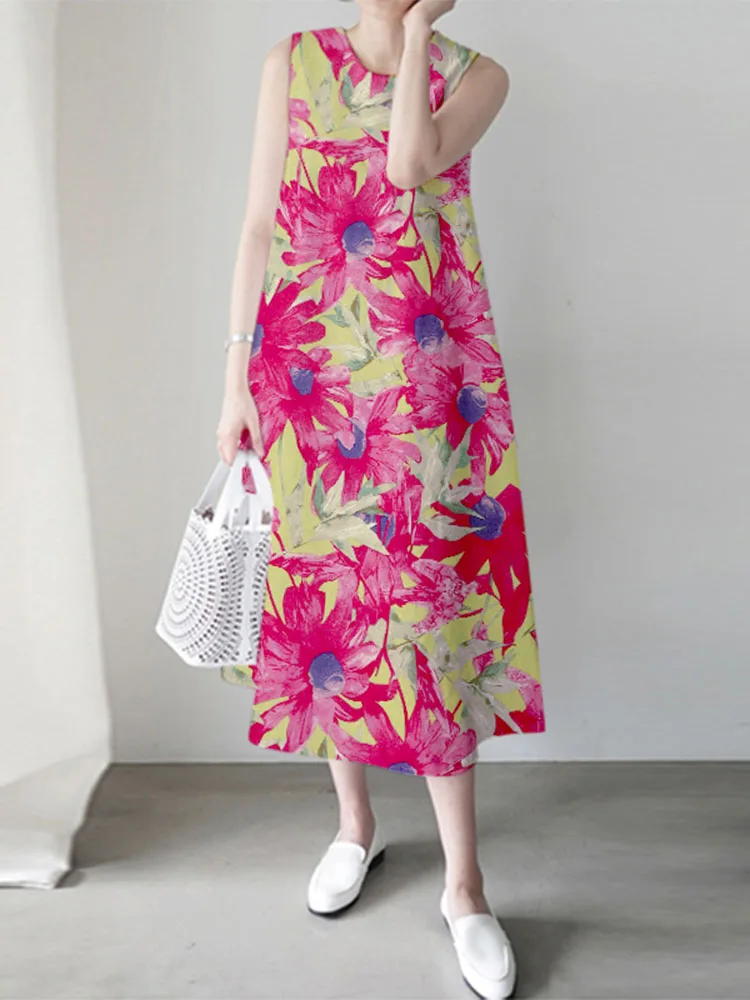ZANZEA Women O-Neck Long Sundress Bohemian Floral Printed Dress Fashion Summer Sleeveless Tank Robe Casual Loose Simple Dresses
ZANZEA Women O-Neck Long Sundress Bohemian Floral Printed Dress Fashion Summer Sleeveless Tank Robe Casual Loose Simple Dresses