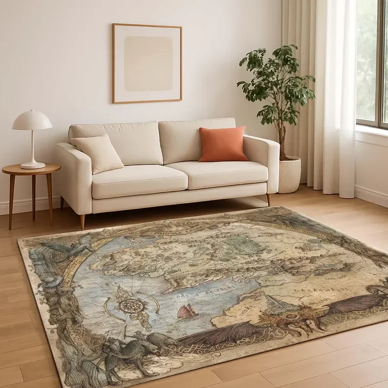 Bohemia Middle Earth Map Rug Fantasy Art Rug Living Room Retro Bedroom Home Decoration
Bohemia Middle Earth Map Rug Fantasy Art Rug Living Room Retro Bedroom Home Decoration
