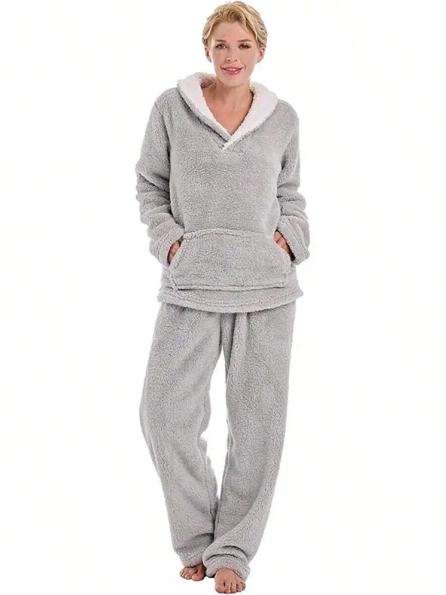 Womens Fluffy Fleece Pajama Set Plush Sherpa Loungewear 2 Piece Sleepwear
Womens Fluffy Fleece Pajama Set Plush Sherpa Loungewear 2 Piece Sleepwear
