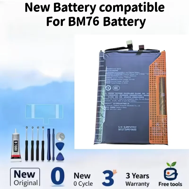 New Battery compatible For Redmi K90 BM76 7100mAh Phone Mobile Batteries+ Free Tools
New Battery compatible For Redmi K90 BM76 7100mAh Phone Mobile Batteries+ Free Tools