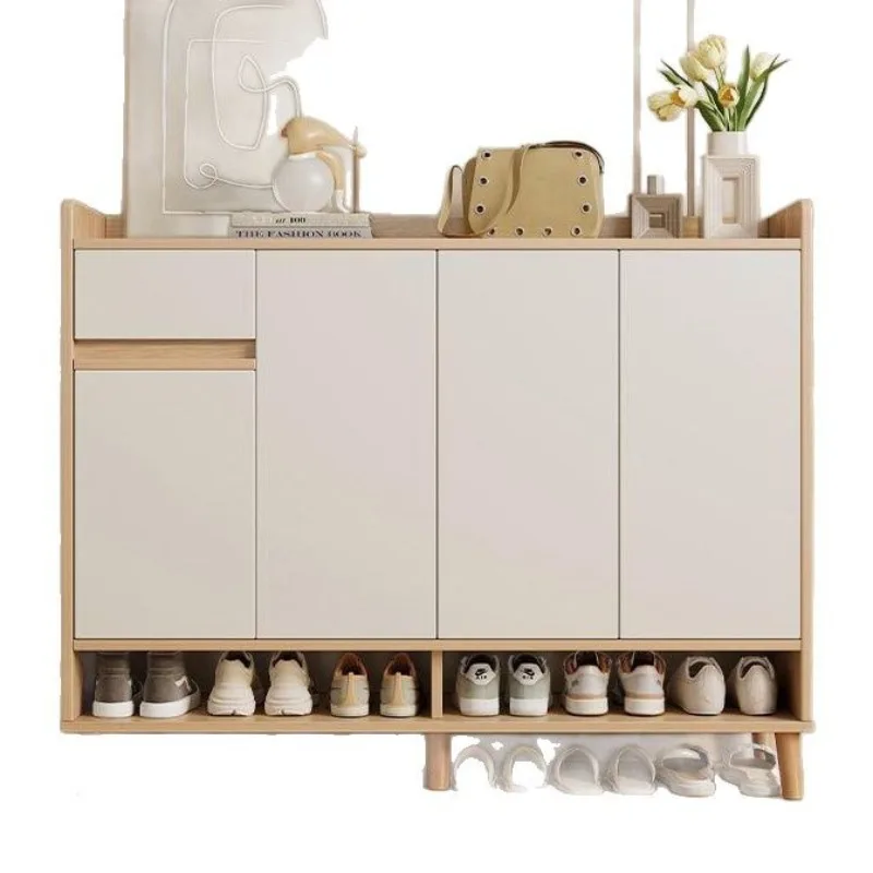 All solid wood shoe cabinet, large-capacity simple shoe rack against the wall for household use at the door, wooden shoe cabinet
All solid wood shoe cabinet, large-capacity simple shoe rack against the wall for household use at the door, wooden shoe cabinet