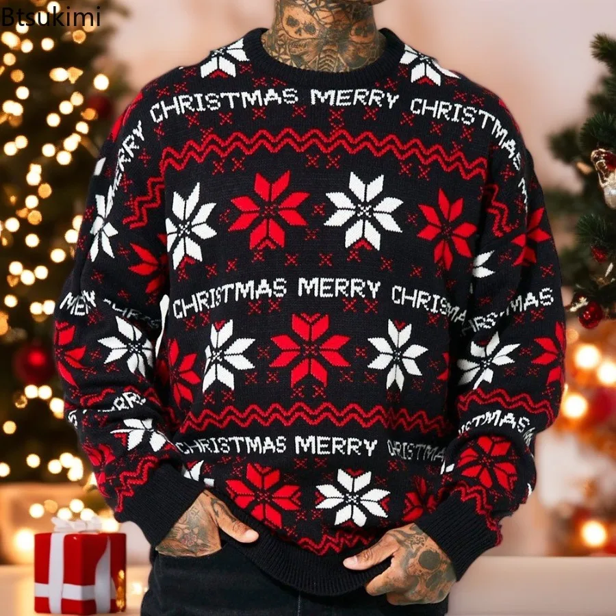 2025 New Men's Christmas Sweaters Autumn Winter Casual Long Sleeve Knit Jacquard Pullovers Male Streetwear High Quality Sweaters
2025 New Men's Christmas Sweaters Autumn Winter Casual Long Sleeve Knit Jacquard Pullovers Male Streetwear High Quality Sweaters
