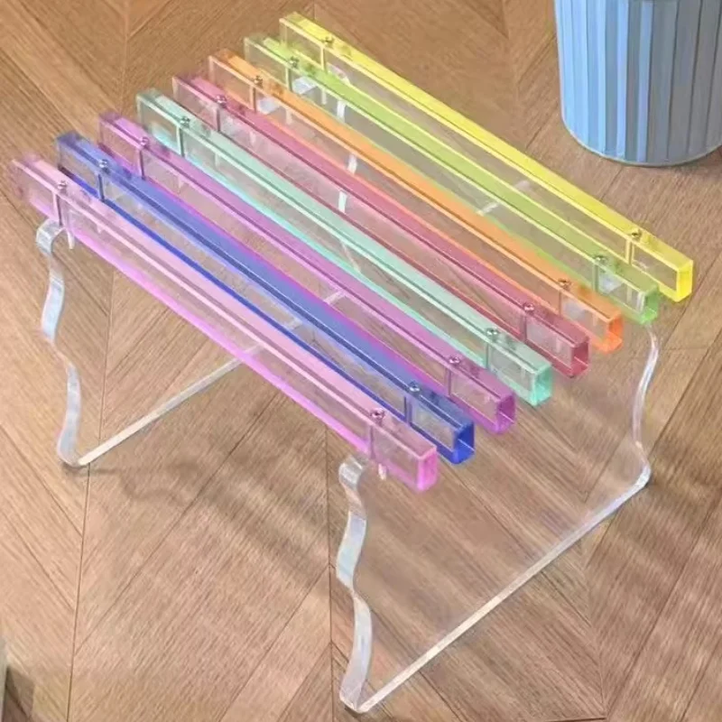 Acrylic Rainbow Stool Creative Stool Home Entrance Shoe Change Children's Room Colorful Transparent Seat Household Goods
Acrylic Rainbow Stool Creative Stool Home Entrance Shoe Change Children's Room Colorful Transparent Seat Household Goods