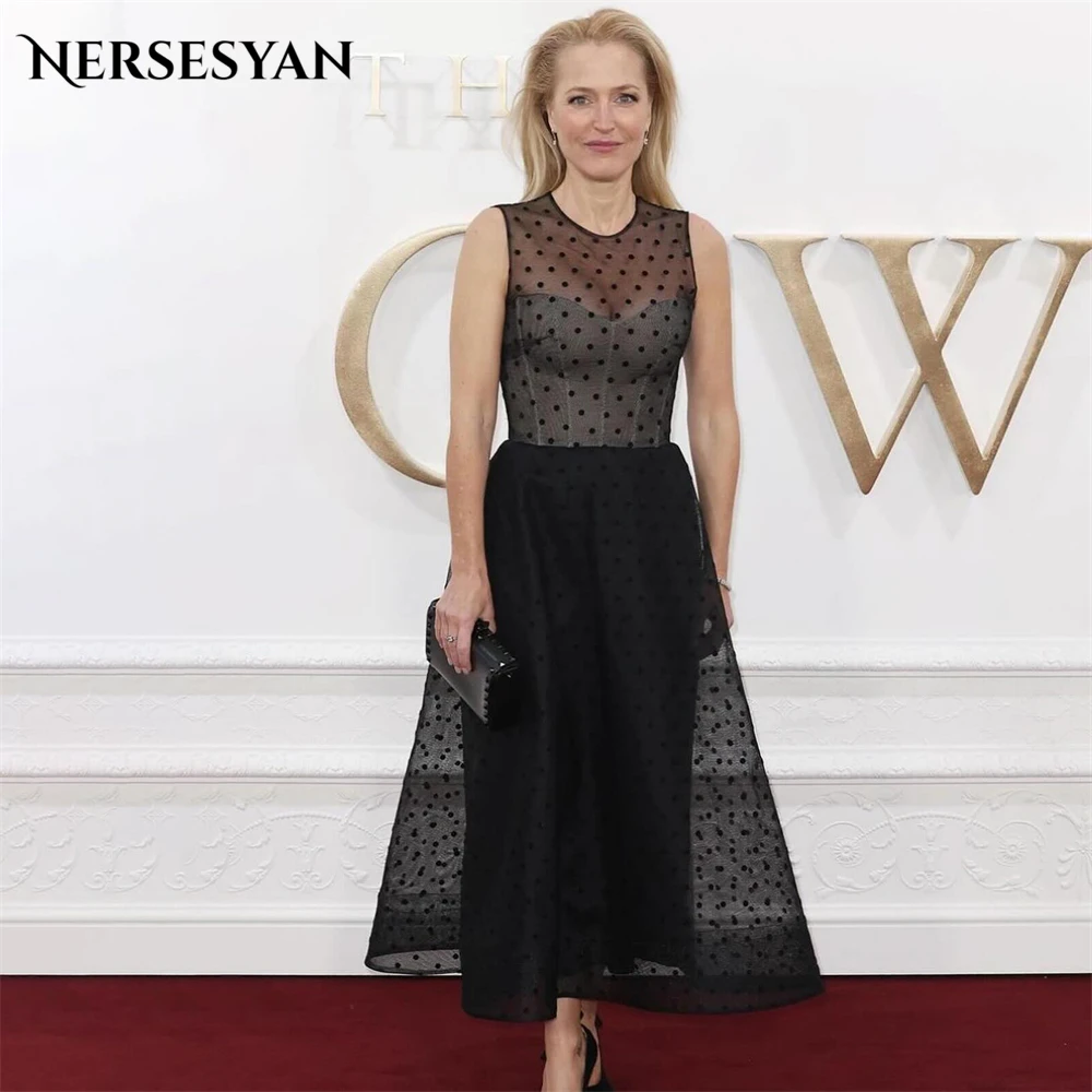 Nersesyan Dot Black Formal Prom Dresses O-Neck A-Line Sleeveless See Through Evening Dress Tea Length Celebrity Party Gowns 2024
Nersesyan Dot Black Formal Prom Dresses O-Neck A-Line Sleeveless See Through Evening Dress Tea Length Celebrity Party Gowns 2024