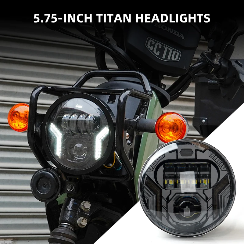 5.75-inch LED headlights white DRL amber turn signal for Honda Cub CC1102022 and above JA60
5.75-inch LED headlights white DRL amber turn signal for Honda Cub CC1102022 and above JA60