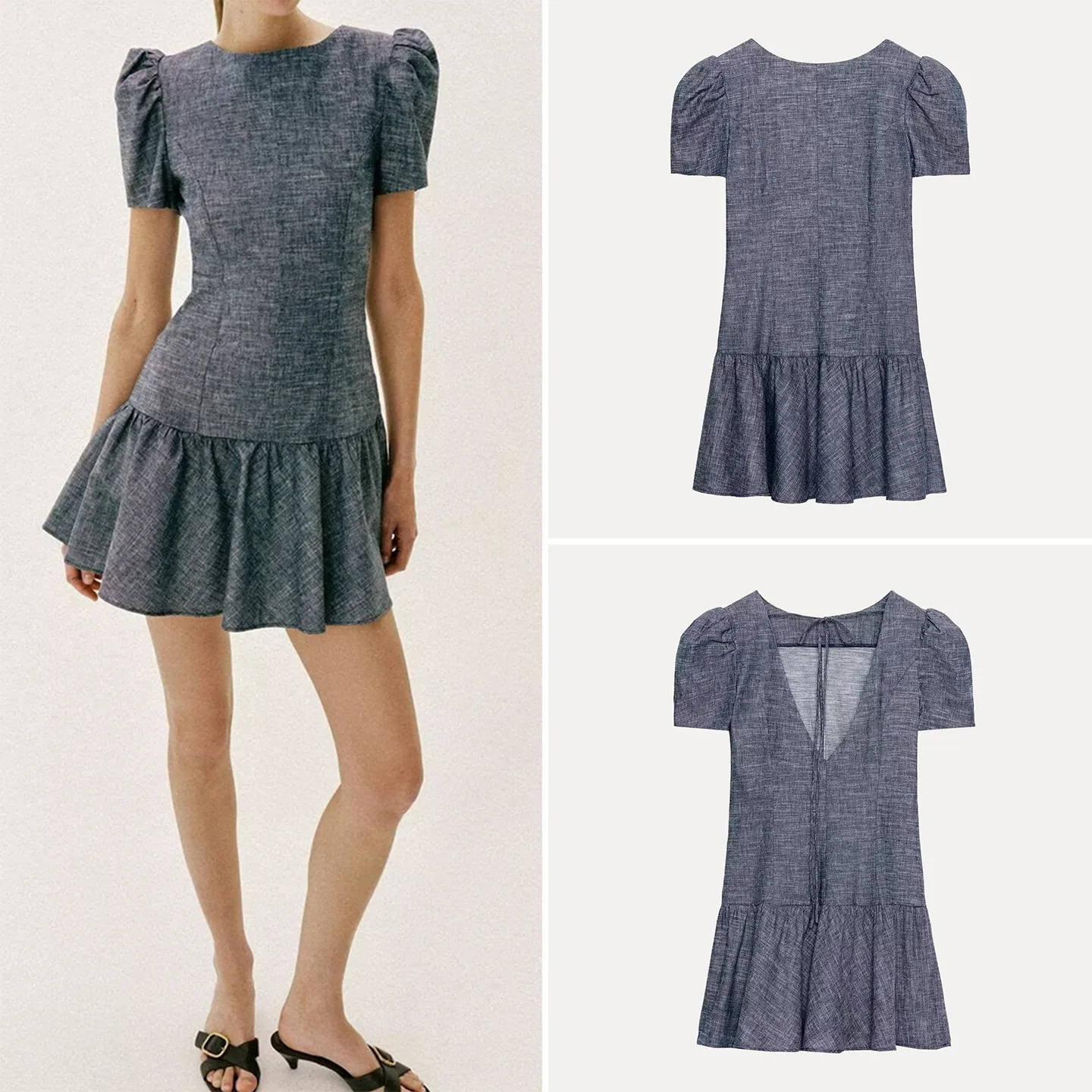 Spring 2026 Women's round Neck Bubble Sleeve Dress Casual Style Short Sleeve Overhead Dress ZADATA Brand A-Line Skirt
Spring 2026 Women's round Neck Bubble Sleeve Dress Casual Style Short Sleeve Overhead Dress ZADATA Brand A-Line Skirt