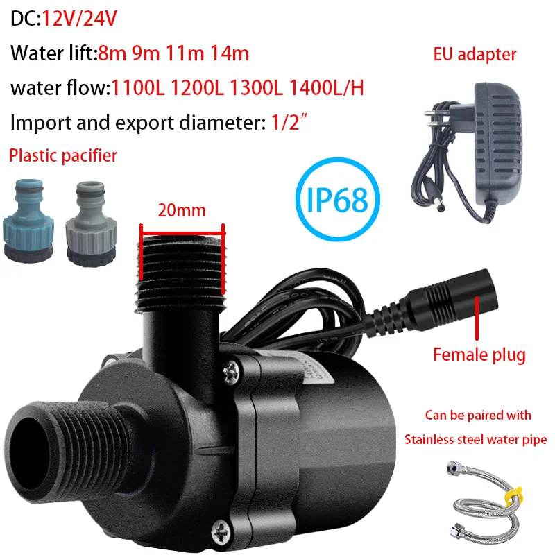DC41b DC 12V solar powered water pump for washing hair and dishwasher, 20W40W amphibious high-temperature resistant water pump 
DC41b DC 12V solar powered water pump for washing hair and dishwasher, 20W40W amphibious high-temperature resistant water pump