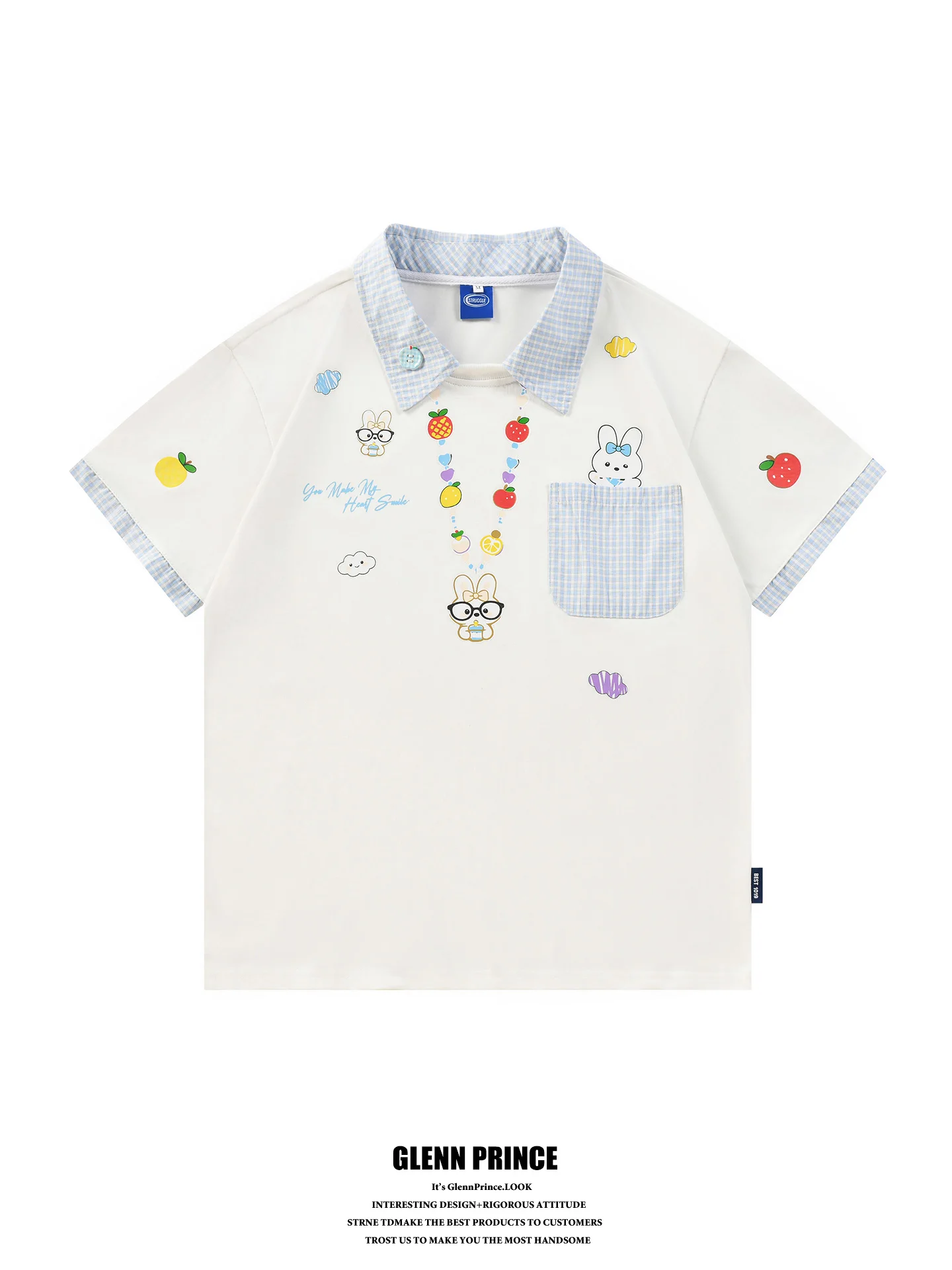 Dopamine College Style Rabbit Print Neck Short Sleeve T-Shirt Men's Ins Unique Fashion Cotton Casual Summer Top
Dopamine College Style Rabbit Print Neck Short Sleeve T-Shirt Men's Ins Unique Fashion Cotton Casual Summer Top