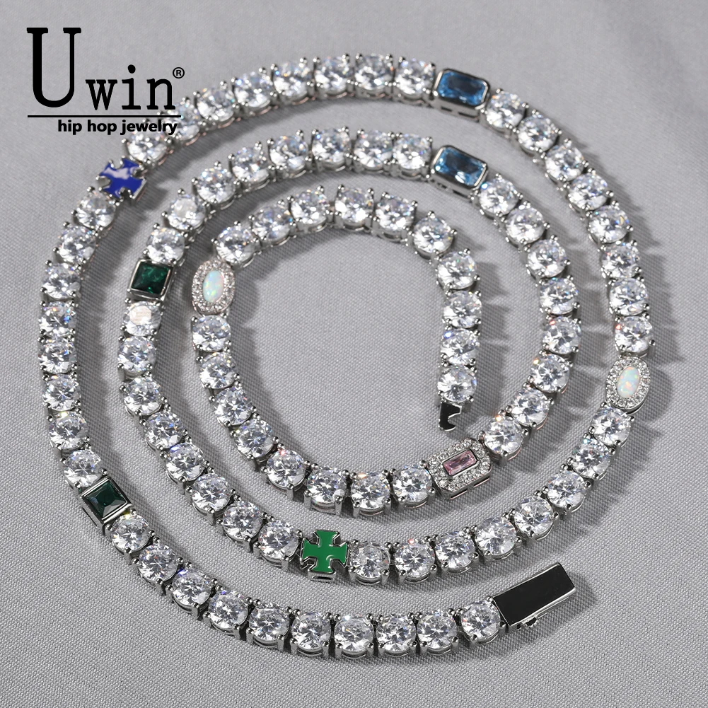 Uwin 5 мм эмалированная теннисная цепочка с крестом Iced Out, зеленый, синий кубический циркон, подвеска со льдом, ожерелье в стиле хип-хоп, ювелирные изделия для подарка
Uwin 5 мм эмалированная теннисная цепочка с крестом Iced Out, зеленый, синий кубический циркон, подвеска со льдом, ожерелье в стиле хип-хоп, ювелирные изделия для подарка