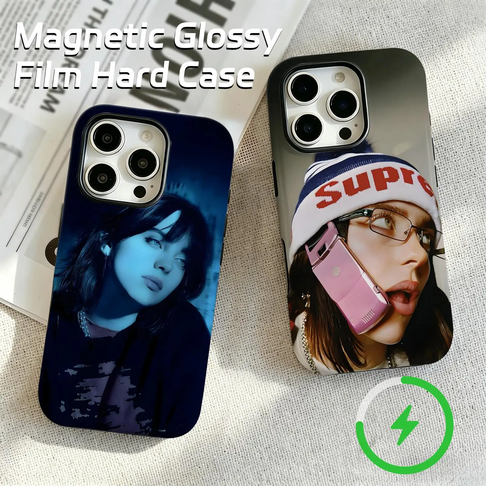 Singer B-Billies Phone Case For iPhone17 16 16e 15 14 13 12Plus Pro Max E-Eilishes Glossy Magnetic Film Case
Singer B-Billies Phone Case For iPhone17 16 16e 15 14 13 12Plus Pro Max E-Eilishes Glossy Magnetic Film Case