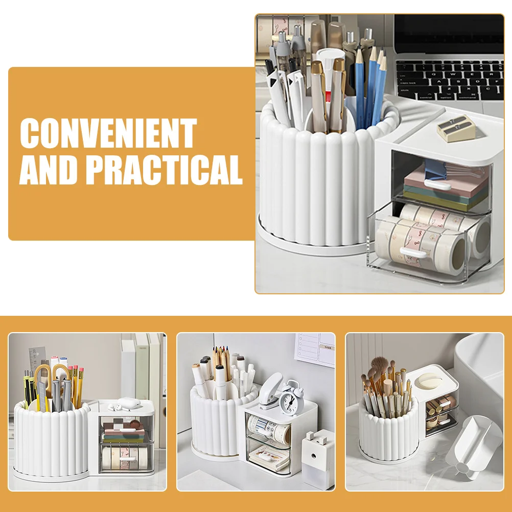 Desktop Brush Holder Rotating Design with Storage Compartment for Pencils Pens Erasers Sharpeners Office School
Desktop Brush Holder Rotating Design with Storage Compartment for Pencils Pens Erasers Sharpeners Office School