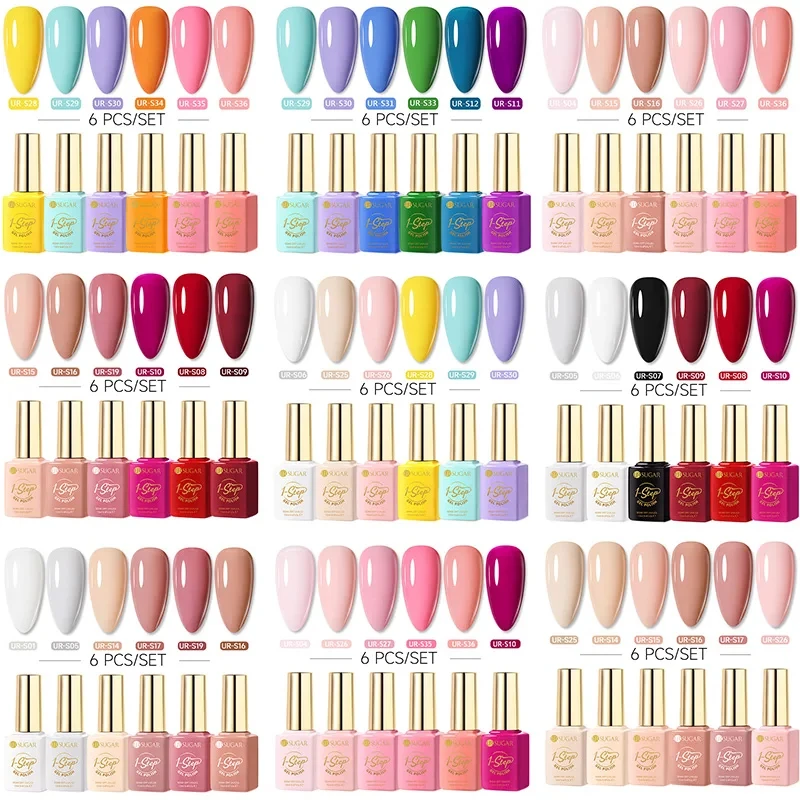 UR SUGAR 12ml 6Pcs 1-Step Nail Gel Polish Set DIY Nail Art Design All For Manicure Soak Off UV Gel Long Lasting Painting Gel Kit
UR SUGAR 12ml 6Pcs 1-Step Nail Gel Polish Set DIY Nail Art Design All For Manicure Soak Off UV Gel Long Lasting Painting Gel Kit