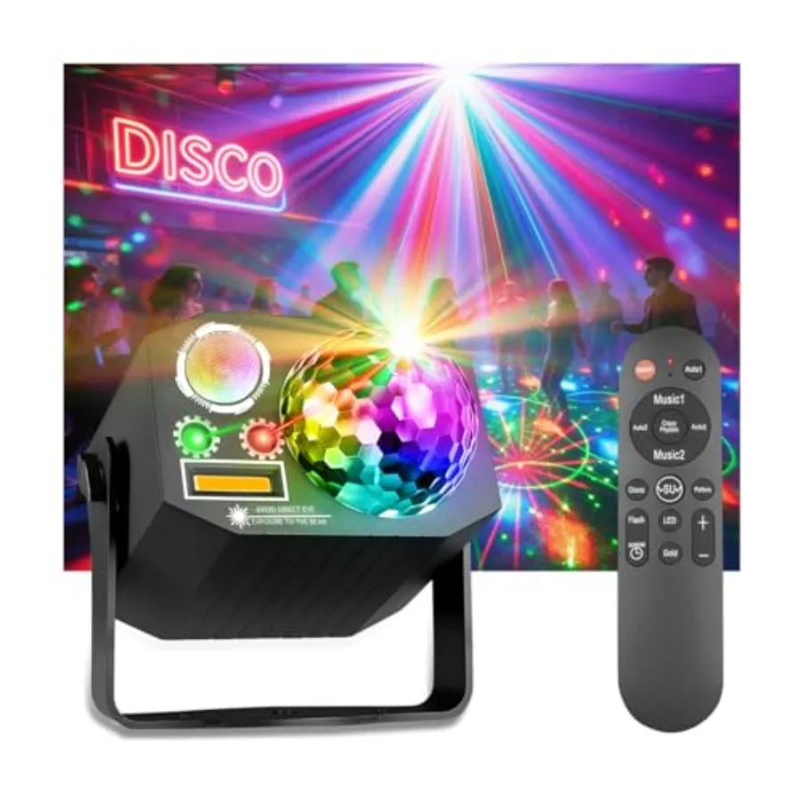 Dj Party Disco Ball Lights with Pattern and Sound Activated, 10 ft USB Cable, LED Stage Strobe Light that Sync with Music, Chri
Dj Party Disco Ball Lights with Pattern and Sound Activated, 10 ft USB Cable, LED Stage Strobe Light that Sync with Music, Chri