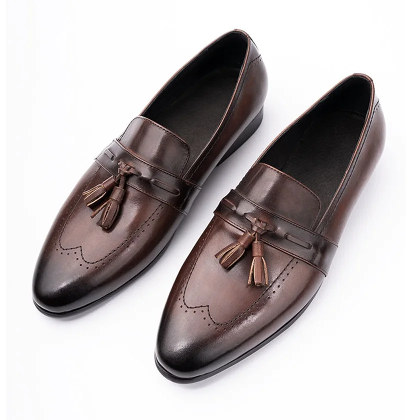 Trendy Men Loafers British Retro High Quality Genuine Leather Casual Man Shoes Solid Flat Anti-Slip Slip-On Spring Summer Autumn
Trendy Men Loafers British Retro High Quality Genuine Leather Casual Man Shoes Solid Flat Anti-Slip Slip-On Spring Summer Autumn