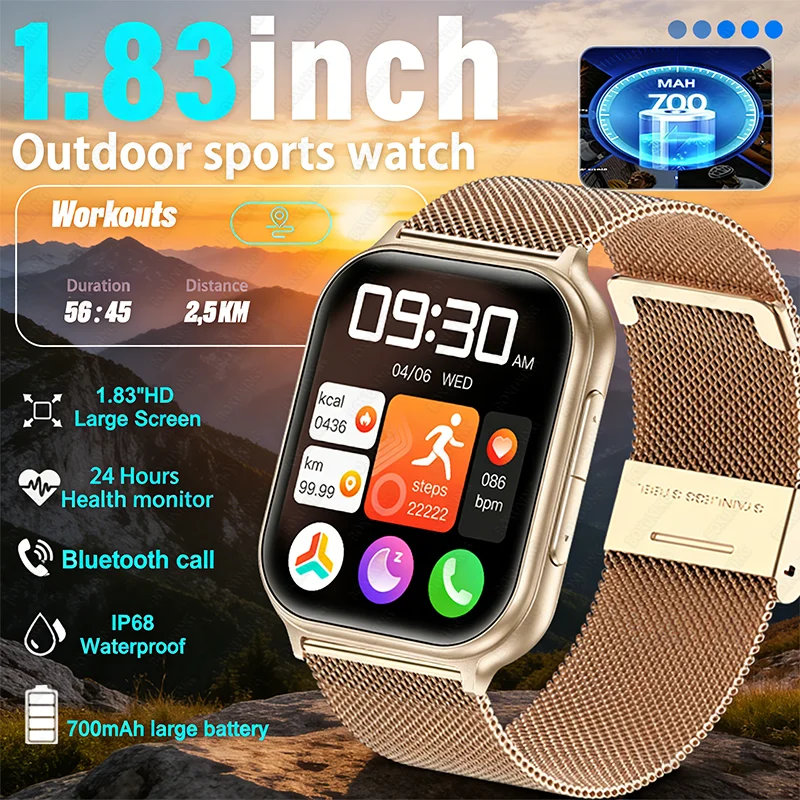 2026 Новая мода 1,83-дюймовые умные часы для мужчин и женщин Bluetooth вызов монитор сердечного ритма голосовой помощник несколько спортивных режимов умные часы
2026 Новая мода 1,83-дюймовые умные часы для мужчин и женщин Bluetooth вызов монитор сердечного ритма голосовой помощник несколько спортивных режимов умные часы