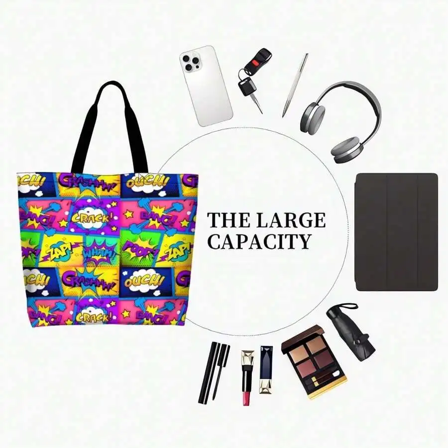 Comic Pop Art Tote Bag For Adults | Large Capacity Graphic Print Shoulder Bag
Comic Pop Art Tote Bag For Adults | Large Capacity Graphic Print Shoulder Bag