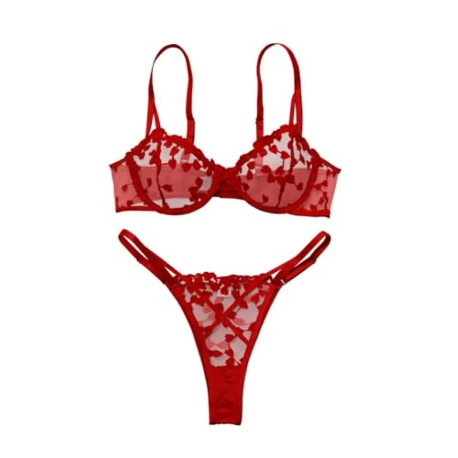 Lilosy Sexy Underwire Cute Push Up Strappy Embroide Mesh Sheer Lingerie Set See Through Panty Bra
Lilosy Sexy Underwire Cute Push Up Strappy Embroide Mesh Sheer Lingerie Set See Through Panty Bra