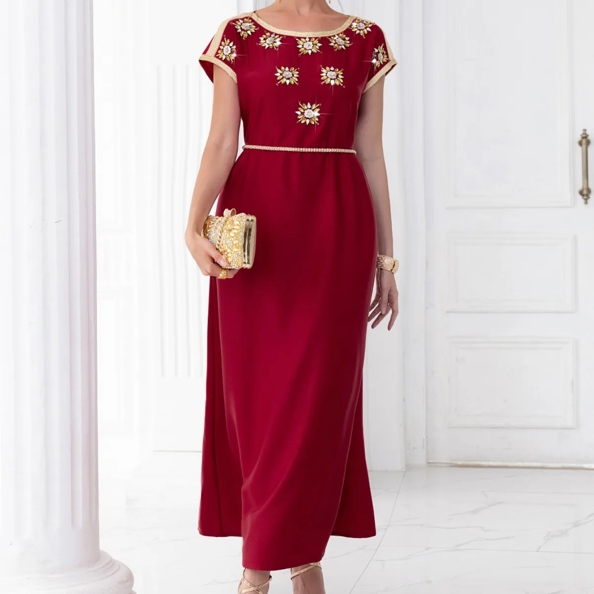 2026 Summer Muslim Women Dress Short-Sleeve Abaya Hand-Sewn Diamonds Eid Party Vestidos Caftan Jalabiya Ramadan Arab Kaftan Robe
2026 Summer Muslim Women Dress Short-Sleeve Abaya Hand-Sewn Diamonds Eid Party Vestidos Caftan Jalabiya Ramadan Arab Kaftan Robe