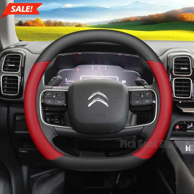 35cm Double D Leather Car Steering Wheel Cover For Citroen C3 Aircross e-C3 2026 2025 2024 Anti Slip Car Interior Accessories
35cm Double D Leather Car Steering Wheel Cover For Citroen C3 Aircross e-C3 2026 2025 2024 Anti Slip Car Interior Accessories