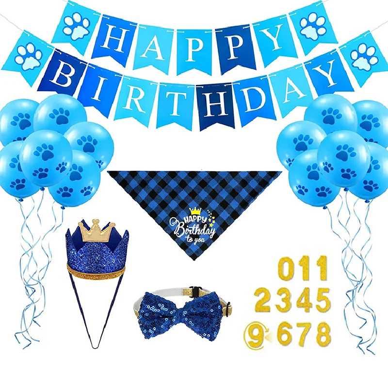 Pet Birthday Bandana, Dog Neck Triangle Scarf BowTie Crown Hat Birthday Banner Balloon Party Props Puppy Birth Celebrating Sets
Pet Birthday Bandana, Dog Neck Triangle Scarf BowTie Crown Hat Birthday Banner Balloon Party Props Puppy Birth Celebrating Sets