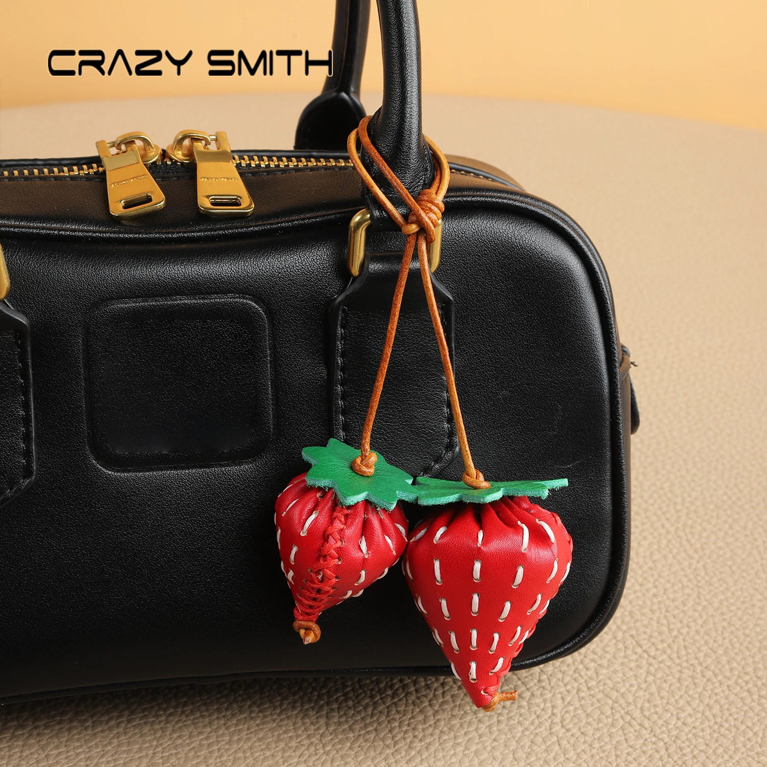 CRAZYSMITH Handmade Genuine Leather Bag Charm Strawberry Keychain Purse Charms Bag Pendant for Handbags Gift Bag Accessories
CRAZYSMITH Handmade Genuine Leather Bag Charm Strawberry Keychain Purse Charms Bag Pendant for Handbags Gift Bag Accessories