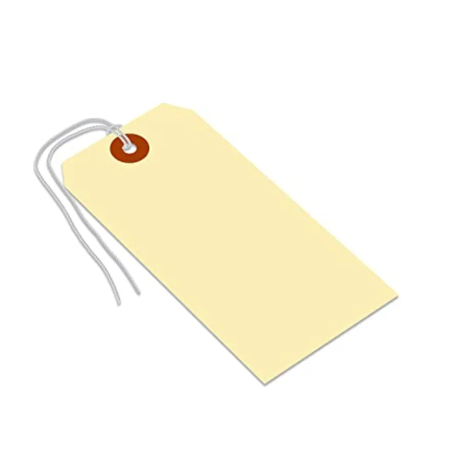 Blank Shipping Tags with PreAttached, Size-6, Pack of 1000, 10pt Thick Manila Cardstock Tag, 5.25 x 2.625 inch Paper Hang Tags
Blank Shipping Tags with PreAttached, Size-6, Pack of 1000, 10pt Thick Manila Cardstock Tag, 5.25 x 2.625 inch Paper Hang Tags