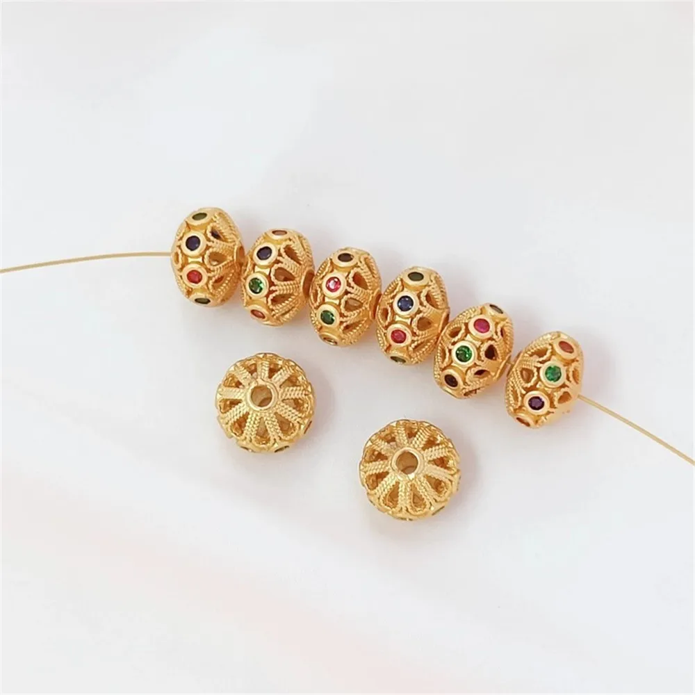 Ancient-style Gold Accessory Stone Hollowed-out Flower-shaped Flat Spacer Beads DIY Bracelet Necklace with Flying Saucer Beads
Ancient-style Gold Accessory Stone Hollowed-out Flower-shaped Flat Spacer Beads DIY Bracelet Necklace with Flying Saucer Beads