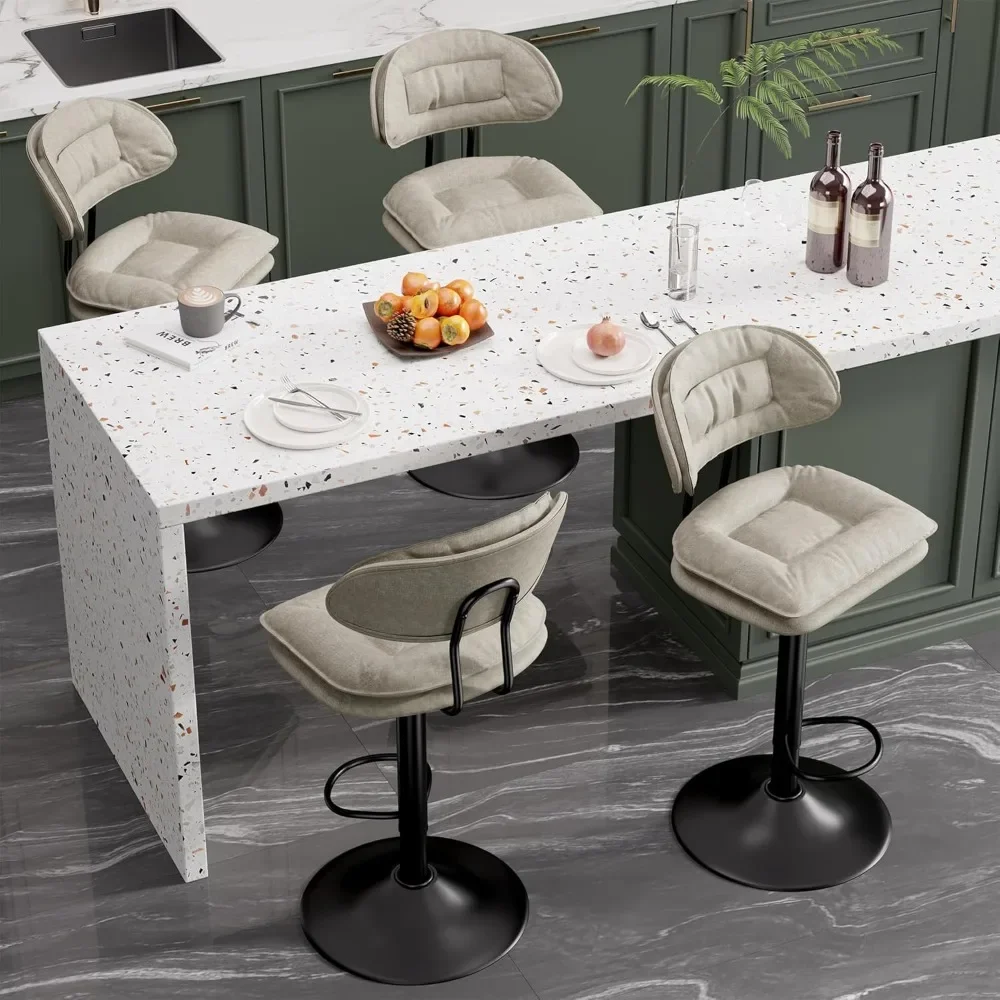 Bar Stools Set of 4,Modern Adjustable Swivel Counter Height Barstools for Kitchen Island,Double-Layer Upholstered Bar Chairs.
Bar Stools Set of 4,Modern Adjustable Swivel Counter Height Barstools for Kitchen Island,Double-Layer Upholstered Bar Chairs.