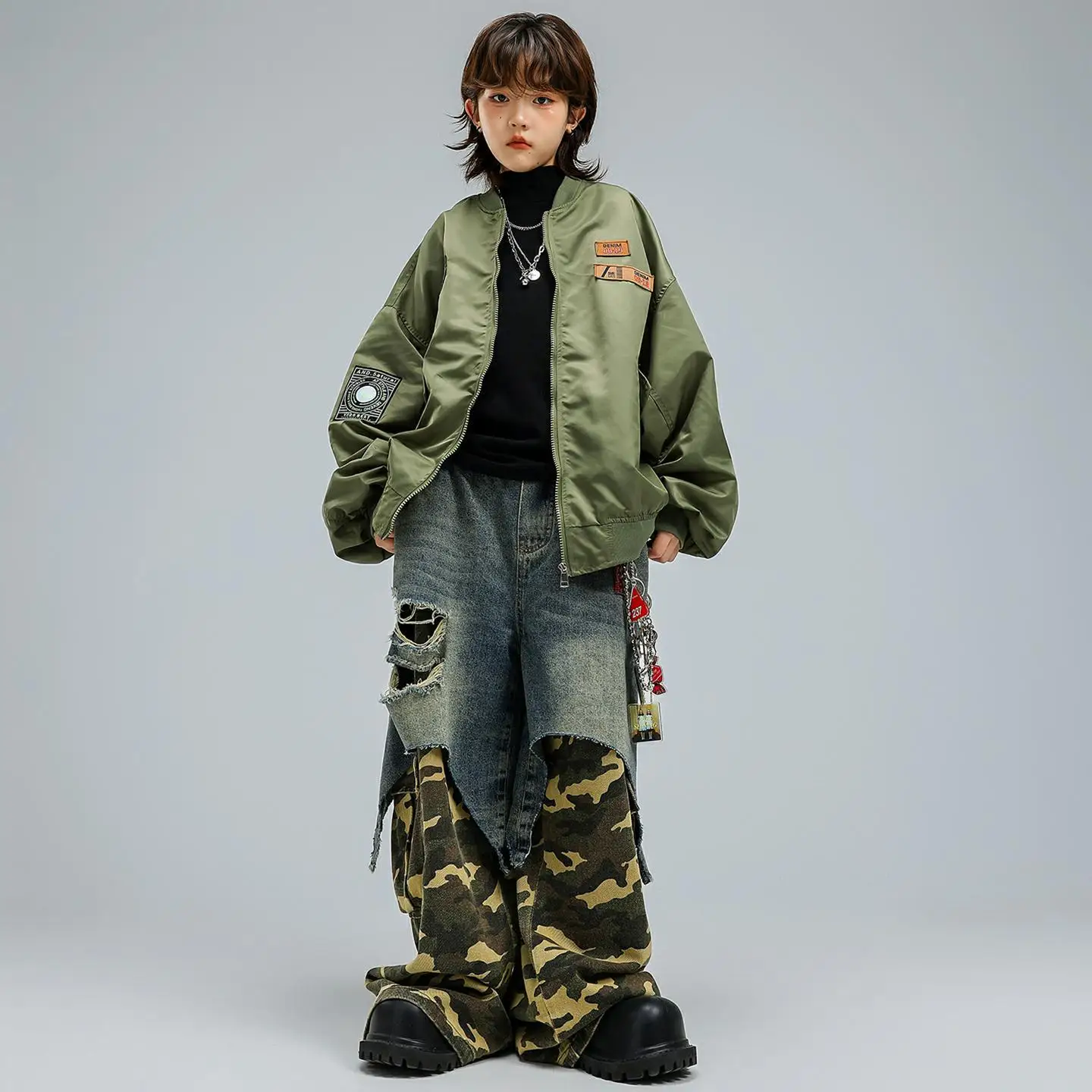 Kid Kpop Hip Hop Clothing Army Green Bomber Jacket Windbreaker Denim Blue Camo Ripped Pants for Girl Boy Dance Costumes Clothes
Kid Kpop Hip Hop Clothing Army Green Bomber Jacket Windbreaker Denim Blue Camo Ripped Pants for Girl Boy Dance Costumes Clothes