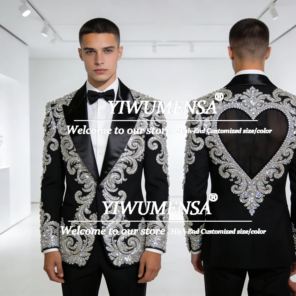 Блестящие стразы, свадебные смокинги для жениха, индивидуальный комплект из двух предметов, однобортный пиджак, брюки, индивидуальный мужской костюм с вырезом из бисера
Блестящие стразы, свадебные смокинги для жениха, индивидуальный комплект из двух предметов, однобортный пиджак, брюки, индивидуальный мужской костюм с вырезом из бисера