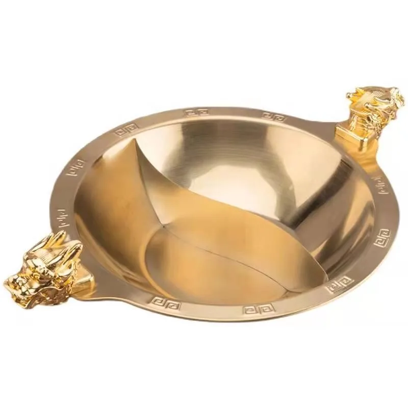 Steel Dragon Head Hot Pot Pot, Gold-Plated Commercial Hot Pot Ding, Induction Compatible Hot Pot Cookware for Restaurant & Home
Steel Dragon Head Hot Pot Pot, Gold-Plated Commercial Hot Pot Ding, Induction Compatible Hot Pot Cookware for Restaurant & Home