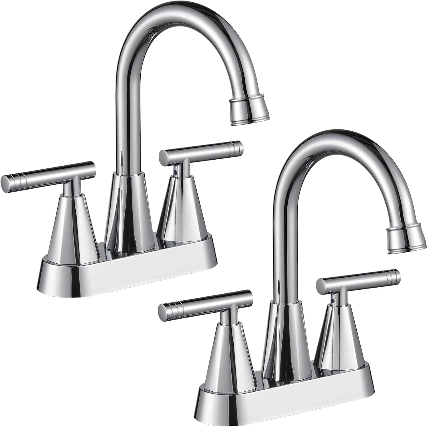 4 Inch Centerset Bathroom Faucet for 3 Hole Sink with Pop Up Drain & Supply Hoses, 2 Handle, Chrome, 2 Pack
4 Inch Centerset Bathroom Faucet for 3 Hole Sink with Pop Up Drain & Supply Hoses, 2 Handle, Chrome, 2 Pack