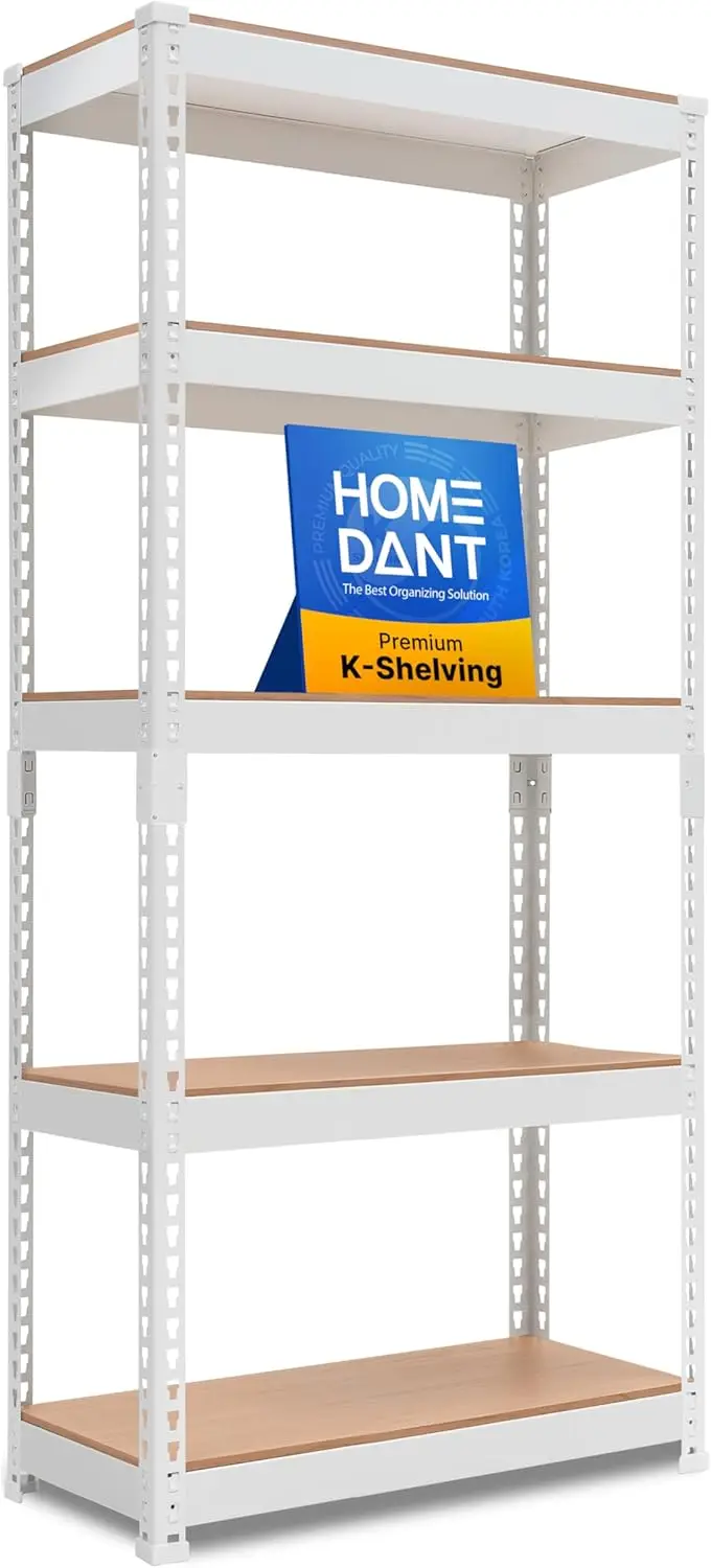 5-Tier Boltless Metal Shelving Unit, Heavy Duty Adjustable Storage Rack for Garage, Pantry & Warehouse, White
5-Tier Boltless Metal Shelving Unit, Heavy Duty Adjustable Storage Rack for Garage, Pantry & Warehouse, White