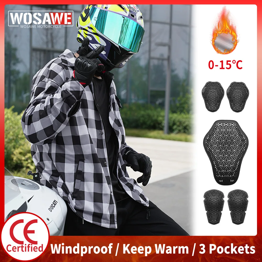 WOSAWE Motorcycle Armor Jacket Winter Warmth Motorcycle Checkered Shirt Casual Retro Riding Shirt with CE Soft Protective Gear
WOSAWE Motorcycle Armor Jacket Winter Warmth Motorcycle Checkered Shirt Casual Retro Riding Shirt with CE Soft Protective Gear