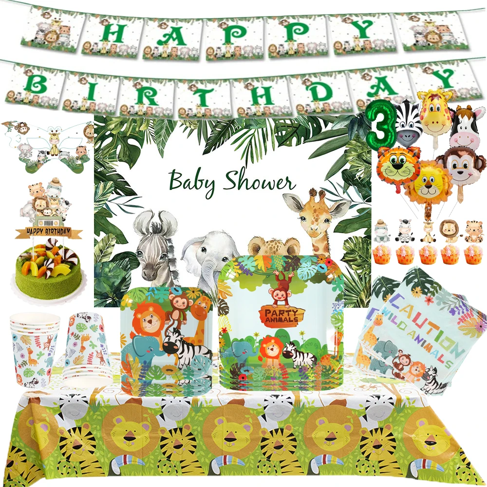 New Forest Animal Party Tableware Lion Elephant Disposable Cup Plate Napkin Tablecloth for Kids Baby Baptism Birthday Decoration
New Forest Animal Party Tableware Lion Elephant Disposable Cup Plate Napkin Tablecloth for Kids Baby Baptism Birthday Decoration