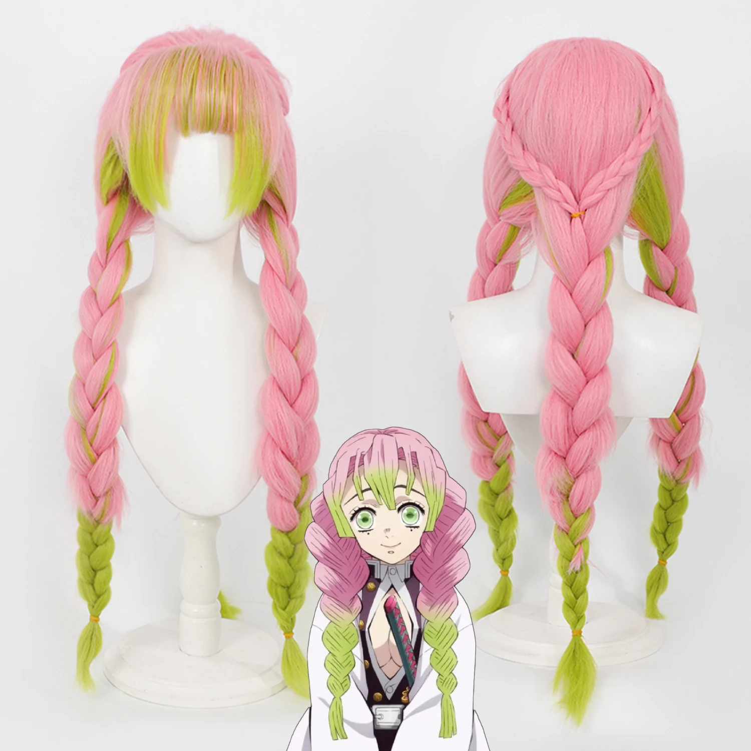 Anime Wig Kimetsu no Yaiba Cosplay Wigs Mitsuri Kanroji Ombre Pink -Green Synthetic Wig Straight Long Braided Ponytail COS Wig
Anime Wig Kimetsu no Yaiba Cosplay Wigs Mitsuri Kanroji Ombre Pink -Green Synthetic Wig Straight Long Braided Ponytail COS Wig