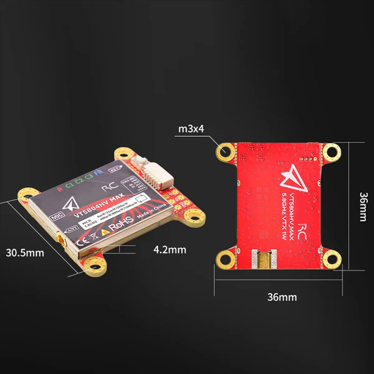 AYHF 3X for PandaRC VT5804HV MAX 5.8G 1W VTX 40CH FPV Video Transmitter OSD Adjustment Parameters NTSC/PAL for FPV RC Drone
AYHF 3X for PandaRC VT5804HV MAX 5.8G 1W VTX 40CH FPV Video Transmitter OSD Adjustment Parameters NTSC/PAL for FPV RC Drone