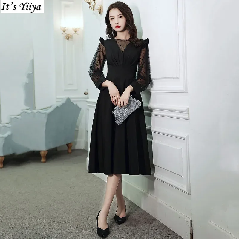 It's Yiiya Customized Black Evening Dress O-Neck Zipper Back A-Line Tea-Length Full Sleeves Plus size Woman Formal Party Gowns
It's Yiiya Customized Black Evening Dress O-Neck Zipper Back A-Line Tea-Length Full Sleeves Plus size Woman Formal Party Gowns