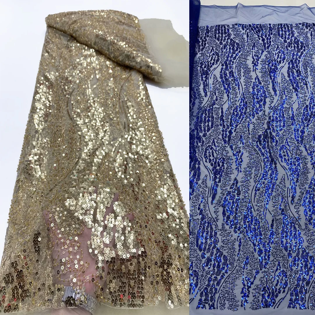 (5yards/pc) 2025 gold African sequins tulle lace with tube beads embroidered French net lace for party dress 6 colors FDP092
(5yards/pc) 2025 gold African sequins tulle lace with tube beads embroidered French net lace for party dress 6 colors FDP092