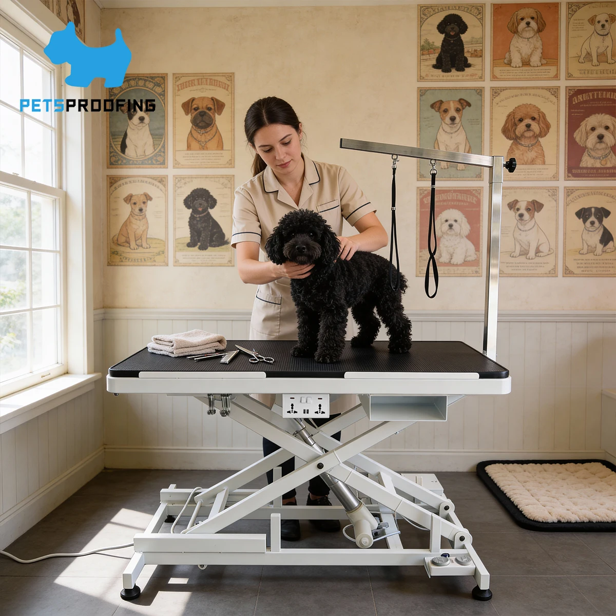 Professional Electric Iron Chargeable Lifting LED Light Dog Grooming Table For Cats & Dogs
Professional Electric Iron Chargeable Lifting LED Light Dog Grooming Table For Cats & Dogs