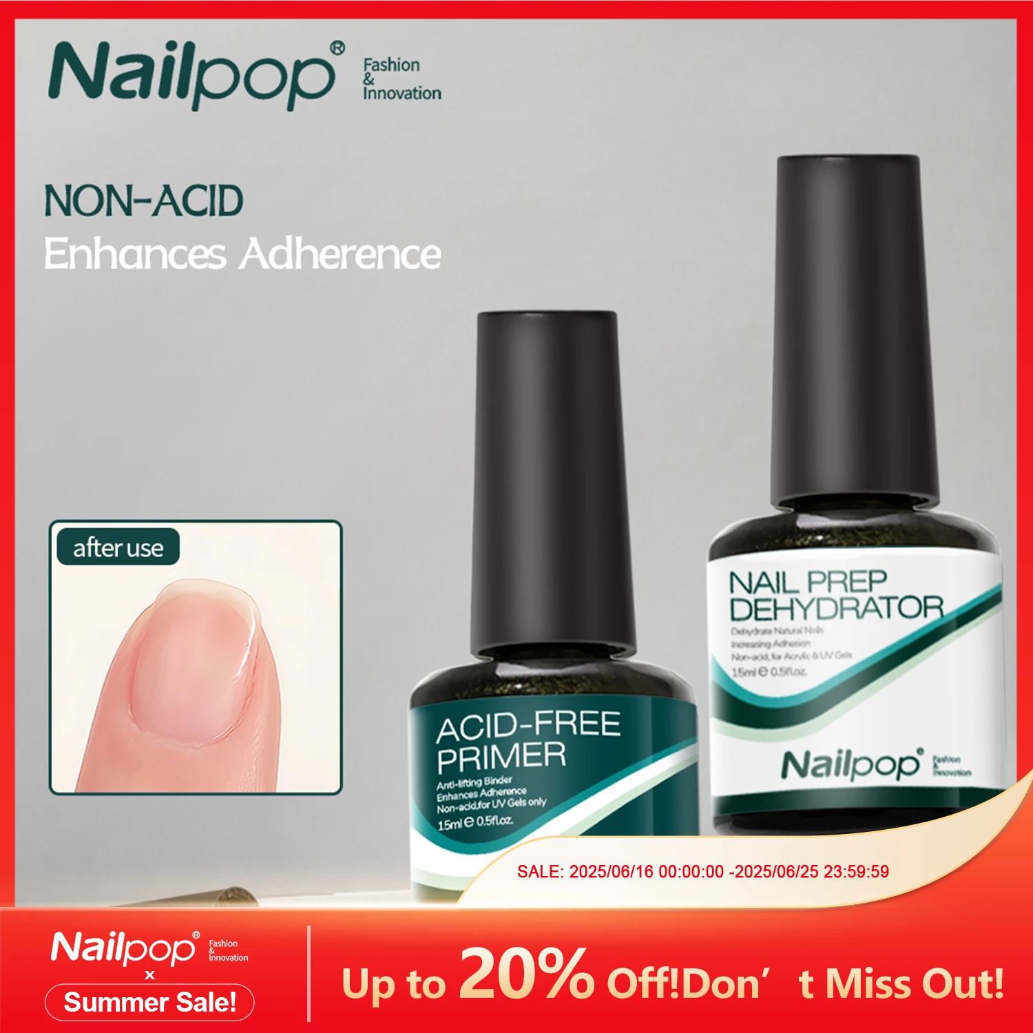 Дегидратор для ногтей Nailpop и грунтовка, некислотный натуральный набор для приготовления ногтей для акрила и УФ-гель-лака для ногтей, быстросохнущий превосходный набор для склеивания
Дегидратор для ногтей Nailpop и грунтовка, некислотный натуральный набор для приготовления ногтей для акрила и УФ-гель-лака для ногтей, быстросохнущий превосходный набор для склеивания