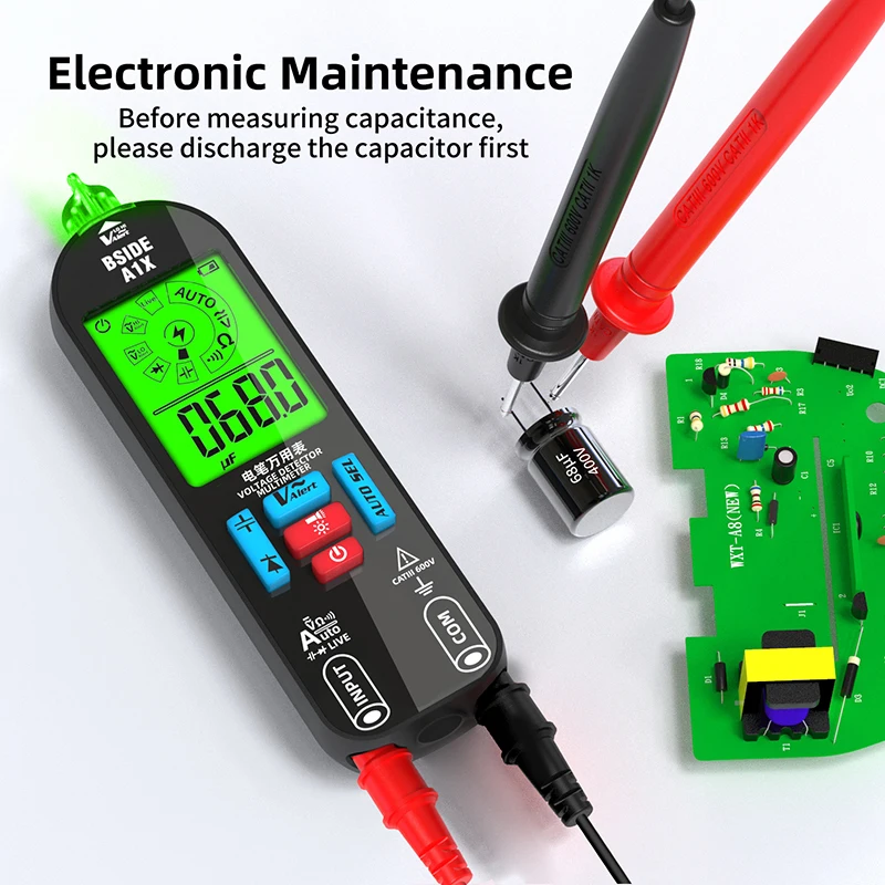 Интеллектуальный цифровой мультиметр A1X True RMS DC AC USB Тестер напряжения
Интеллектуальный цифровой мультиметр A1X True RMS DC AC USB Тестер напряжения