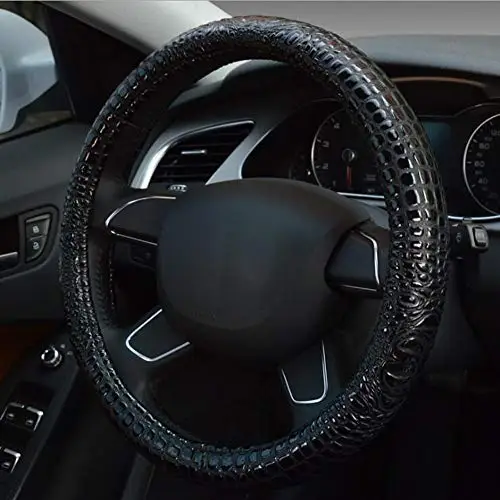 Crocodile-Embossed Microfiber Steering Wheel Cover – Breathable, Anti-Slip, Massage Design, 15 Inch Universal Fit, Black
Crocodile-Embossed Microfiber Steering Wheel Cover – Breathable, Anti-Slip, Massage Design, 15 Inch Universal Fit, Black