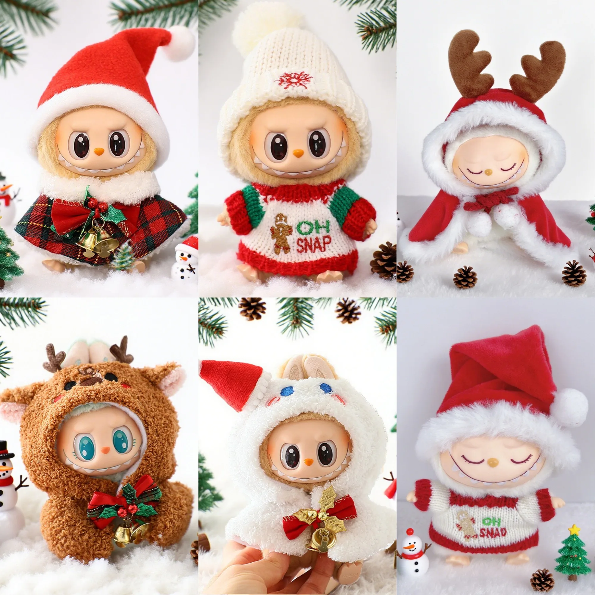 Labubu Clothes Outfit Doll Accessories For 15/17cm Labubu V3 Plush Doll's Clothing Christmas Sweater Cape Hat Kid Toy Girl Gift 
Labubu Clothes Outfit Doll Accessories For 15/17cm Labubu V3 Plush Doll's Clothing Christmas Sweater Cape Hat Kid Toy Girl Gift