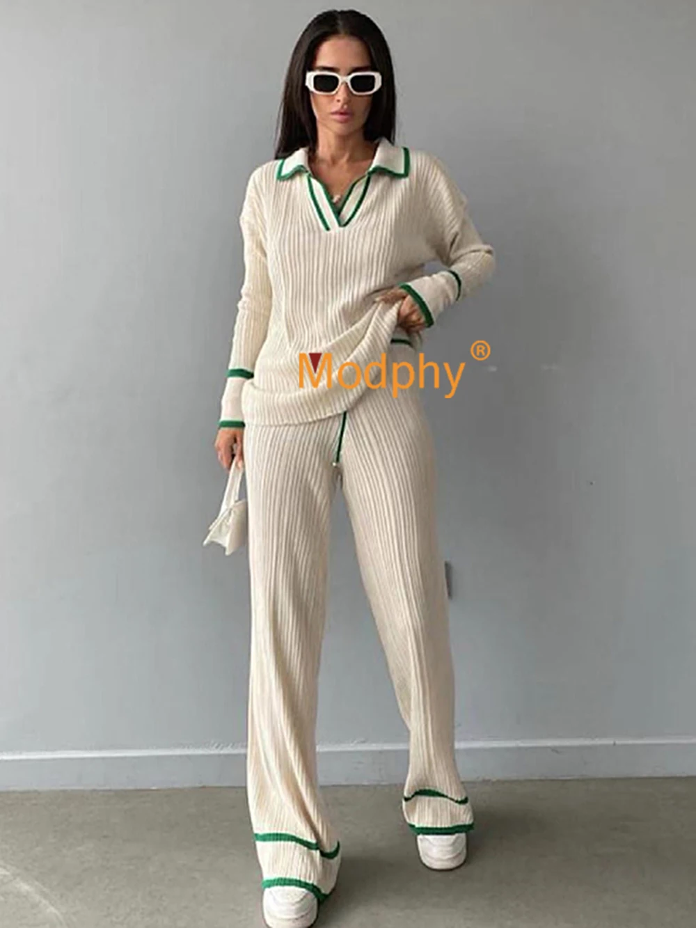 Free Shipping Casual Autumn Loose Knit Sweater Set Fashion Lapel Long Sleeve Pullover Sweater & Straight Pants Two-piece Set
Free Shipping Casual Autumn Loose Knit Sweater Set Fashion Lapel Long Sleeve Pullover Sweater & Straight Pants Two-piece Set