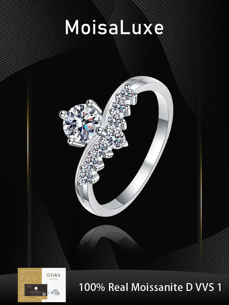 100%925 sterling silver ring moissanite VVS1 D-color with GRA certificate women's crown princess versatile simple style rings
100%925 sterling silver ring moissanite VVS1 D-color with GRA certificate women's crown princess versatile simple style rings