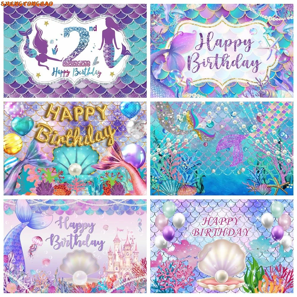 Mermaid Birthday Party Backdrop Seabed Shell Pearl Scale Tail Princess Baby Shower Photography Background Decor Photo Studio
Mermaid Birthday Party Backdrop Seabed Shell Pearl Scale Tail Princess Baby Shower Photography Background Decor Photo Studio