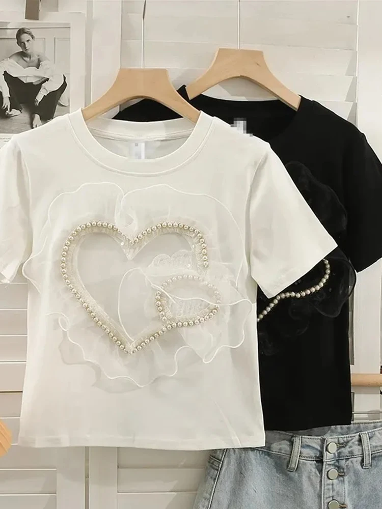 Zoki Sweet Love Cute T Shirt Женская повседневная свободная футболка с круглым вырезом в сетку в стиле пэчворк Винтажные кавайные женские белые топы с короткими рукавами Лето
Zoki Sweet Love Cute T Shirt Женская повседневная свободная футболка с круглым вырезом в сетку в стиле пэчворк Винтажные кавайные женские белые топы с короткими рукавами Лето